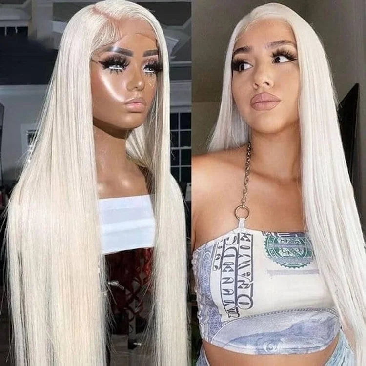 Blonde Human Hair Wigs 360 Full Lace, Swiss Lace Virgin Hair 613 Full Lace Wig, Pre Plucked Hairline Glueless Full HD Lace Wigs
