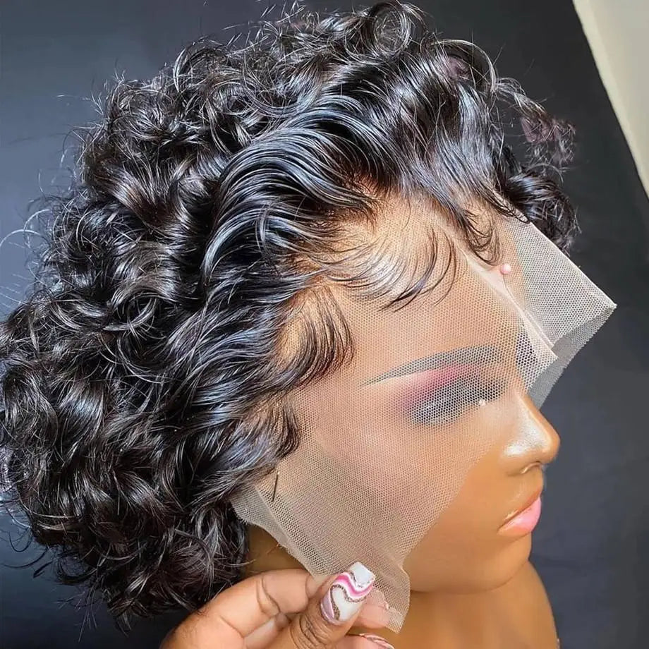 EVelora Raw Indian Pixie Cut Glueless Lace Front Wig | Short Human Hair