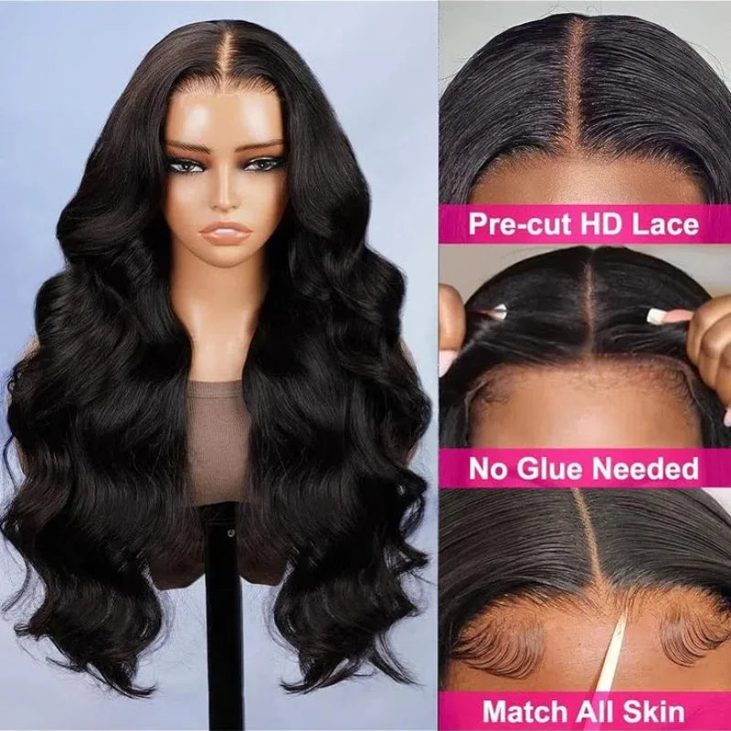 EVelora Glueless Curly 13x4 Full HD Lace Front Wig | 250% Density with Curtain Bangs