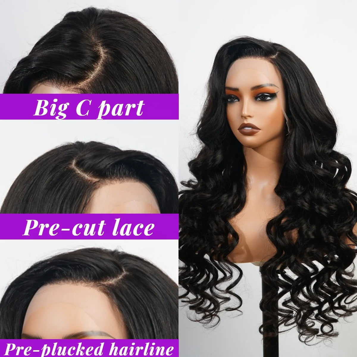 EVelora 250% Density Raw 13x4 4x6 Curly Lace Front Wig | Brazilian Human Hair