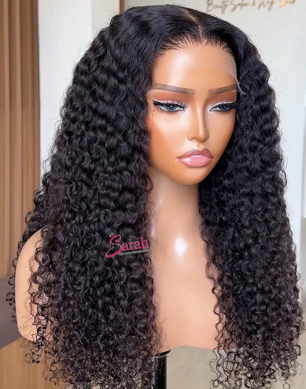 EVelora Deep Wave HD Lace Front Wig | Natural Vietnamese Burmese Curl Glueless