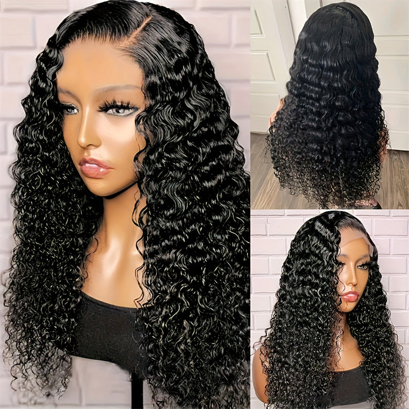 Water Wave Lace Front Wigs Human Hair Glueless Peruvian Raw Virgin High Quality HD Lace Frontal Wigs