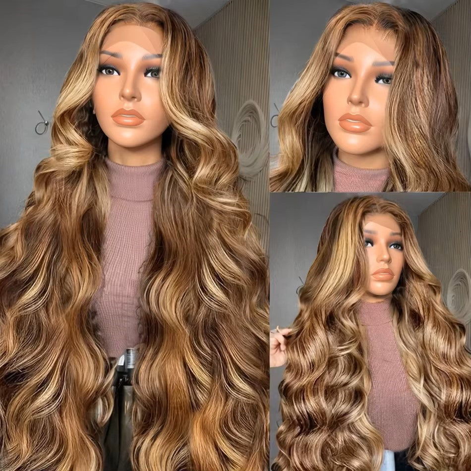 Body Wave Lace Front Wigs Highlight Blonde Human Hair Wigs for