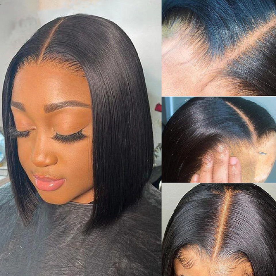Short Bob Lace Front Wigs Brazilian Human Hair 360 HD Lace Frontal Wig