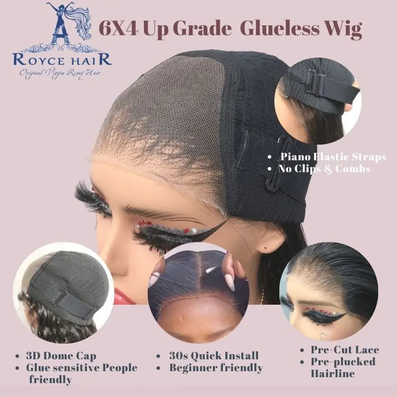 EVelora 4x6 Glueless Full HD Lace Frontal Wig | Cuticle Aligned Virgin Raw Indian Hair