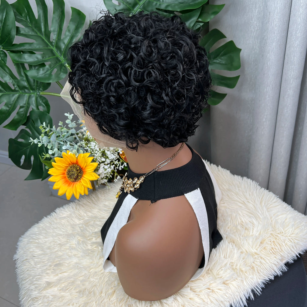 EVelora Raw Indian Pixie Cut Glueless Lace Front Wig | Short Human Hair