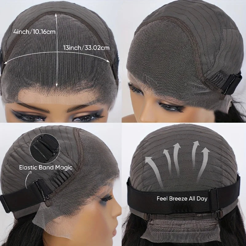 EVelora 180 Density Deep Wave 13x4 HD Lace Front Wig