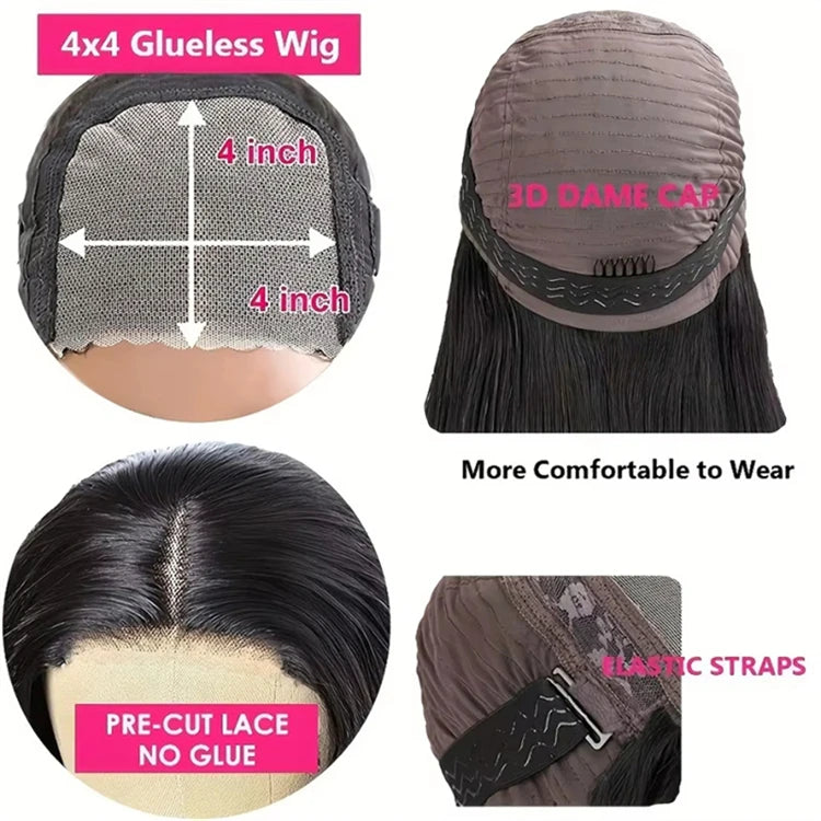 EVelora Body Wave 4x4 Lace Closure Wear & Go Wig | Bleached Knots Glueless
