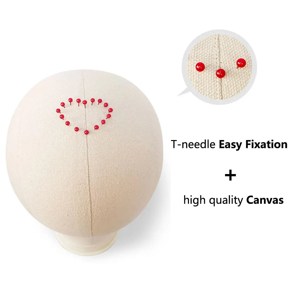 EVelora Canvas Wig Head Stand & Mannequin Holder