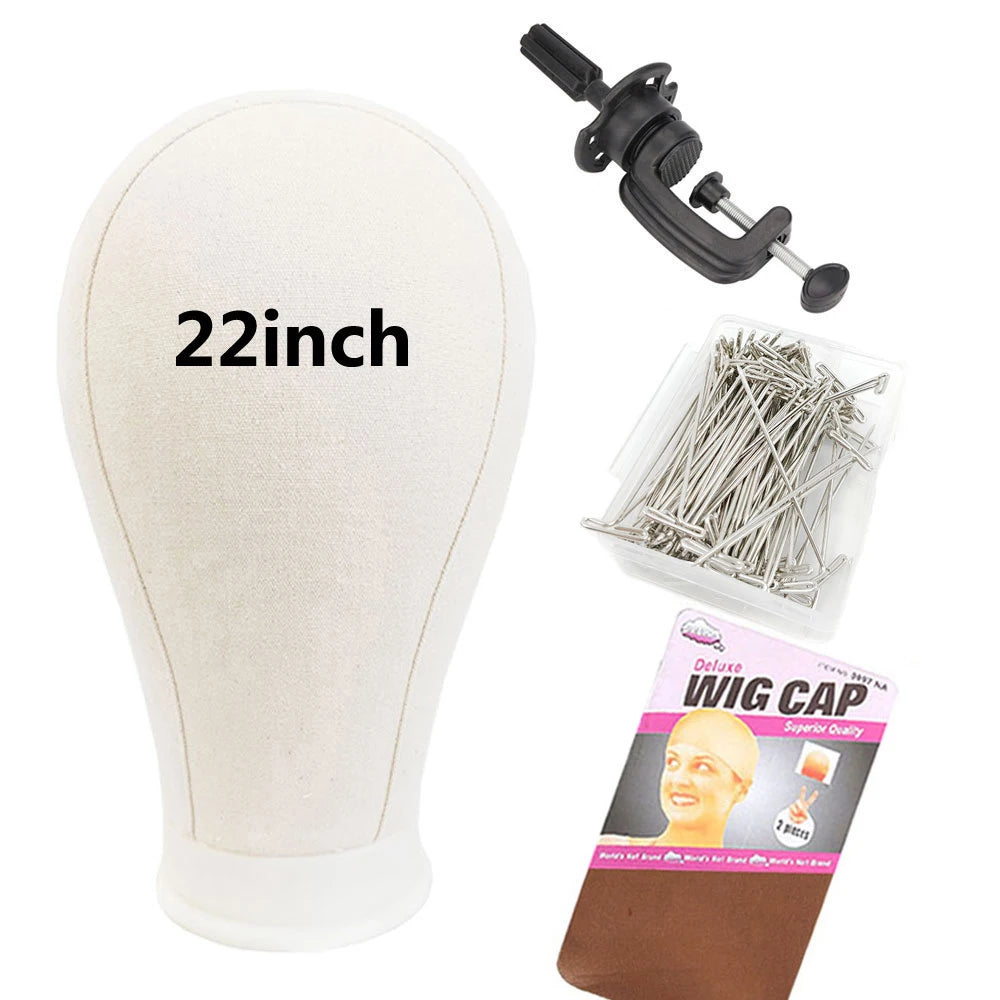 EVelora Canvas Wig Head Stand & Mannequin Holder