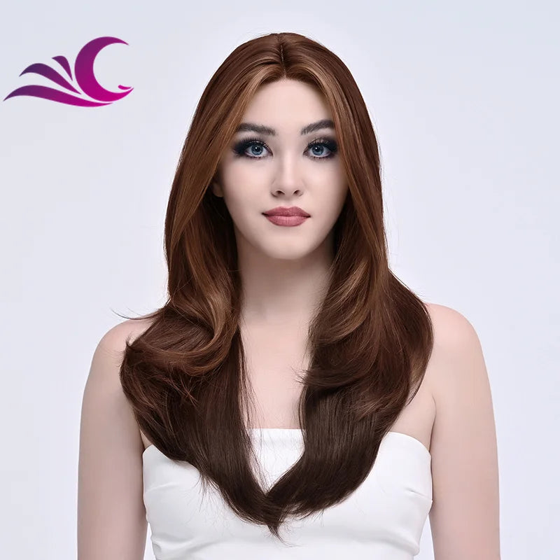 EVelora Ice Blonde Ombre Wavy Synthetic Lace Front Wig