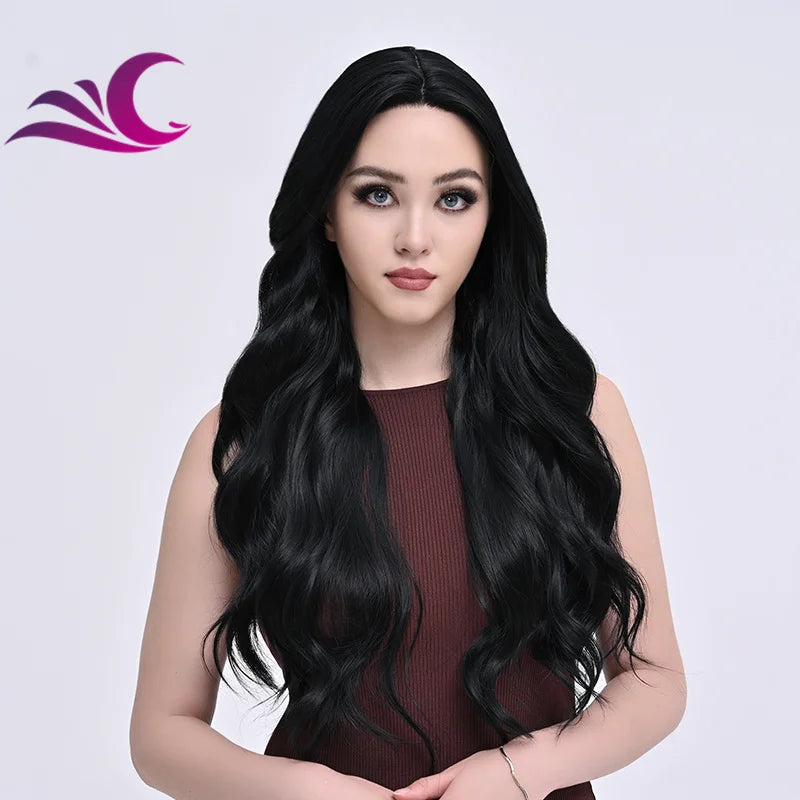EVelora Ice Blonde Ombre Wavy Synthetic Lace Front Wig