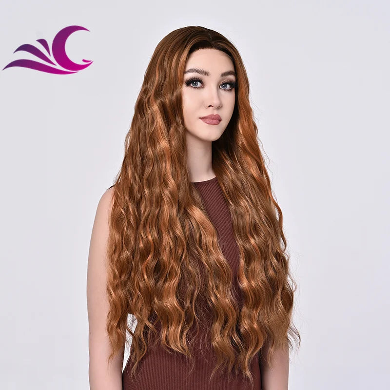 EVelora Ice Blonde Ombre Wavy Synthetic Lace Front Wig